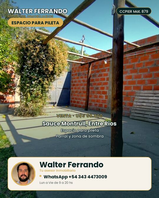 Casa de fin de semana o permanente. Lugar para pileta.
