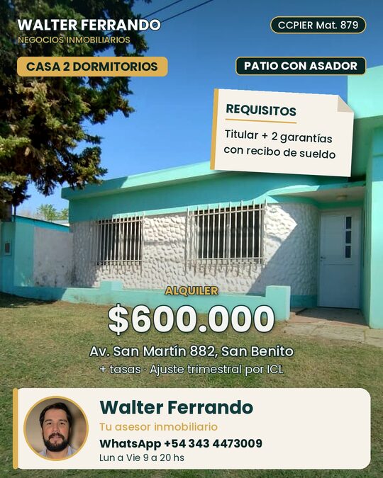 Casa dos dormitorios con Patio