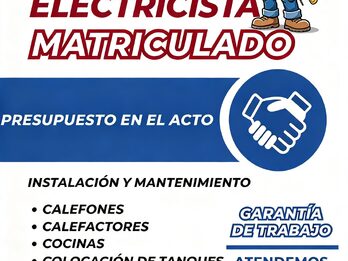 Gasista sanitarista electricista matriculado