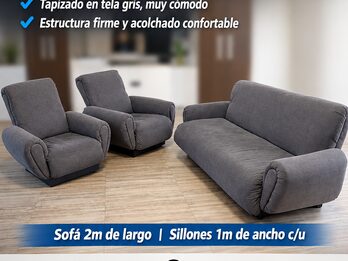 JUEGO DE SILLONES GRIS – $300.000