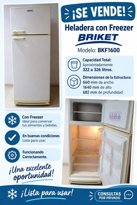 Heladera con freezer
