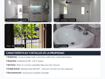 VENDO CASA DE 1 D. PARACAO, TODOS LOS SERVICIOS (PARA INVERSION)