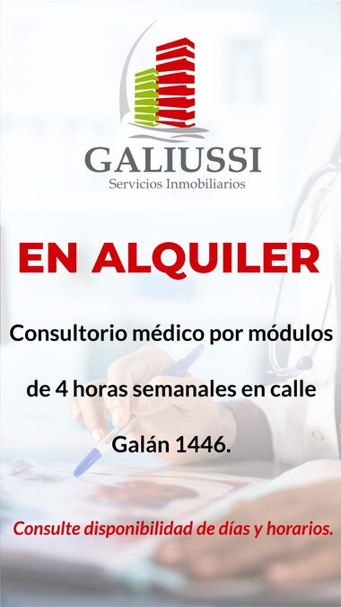 ALQUILO CONSULTORIOS MEDICOS POR MODULOS