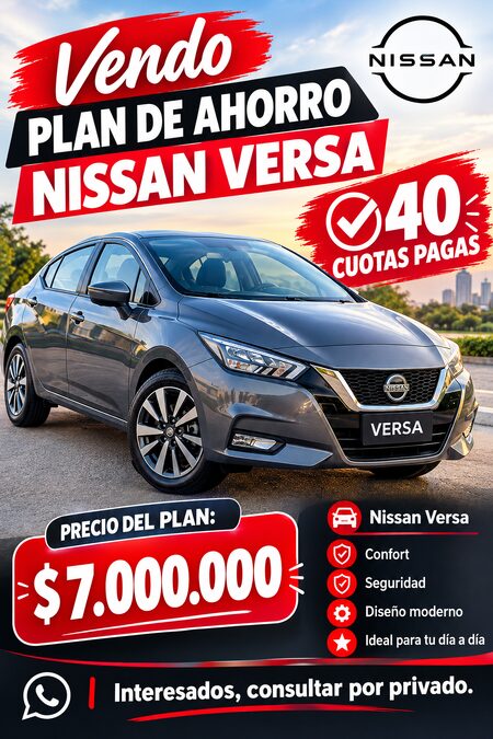Vendo Plan de ahorro Nissan Versa