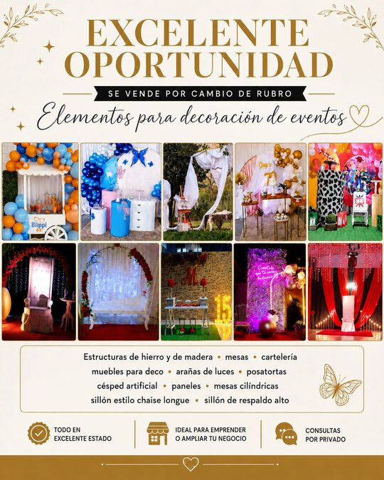 Artículos para decoración y ambientación de eventos