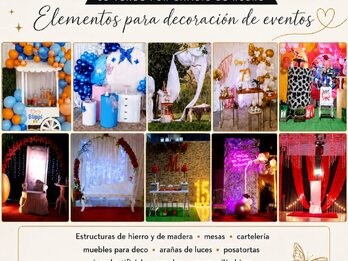 Artículos para decoración y ambientación de eventos