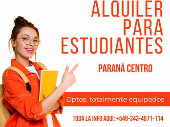 ALQUILO DPTO. TEMPORARIO, ZONA HOSPITAL SAN MARTIN, POR TRIMESTRE.