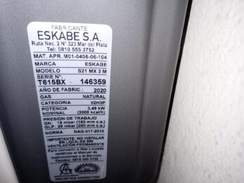 Calefactor Eskabe de 3000, sin salida.