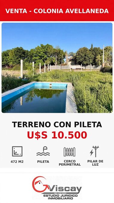 ✅VENDO TERRENO CON PILETA 💰U$D 10.500🔥