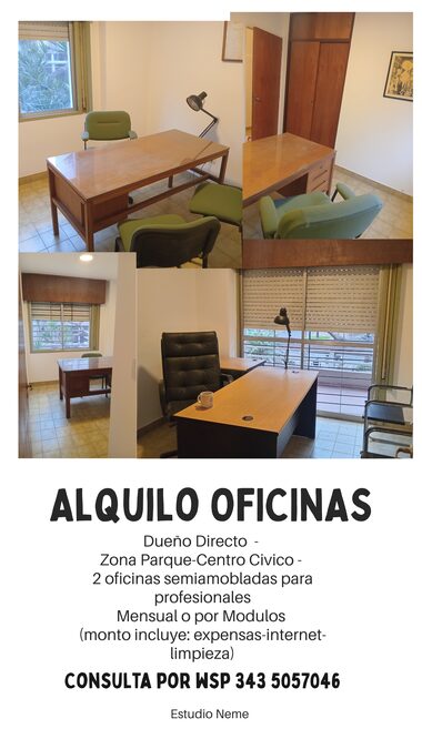 Oficinas semi amobladas