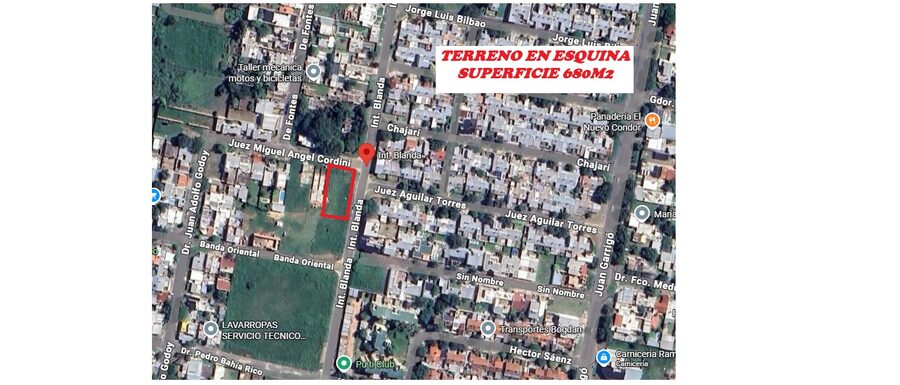 VENTA DE TERRENO EN ESQUINA CALLE INT. BLANDA